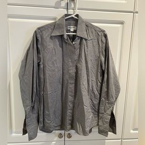 Holt Renfrew Ladies Gray Dress Shirt Size 6US Great Condition